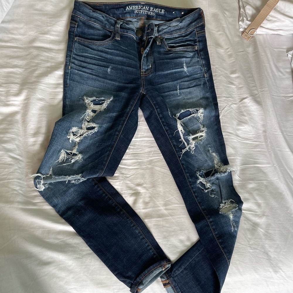 American Eagle distressed skinny jeans